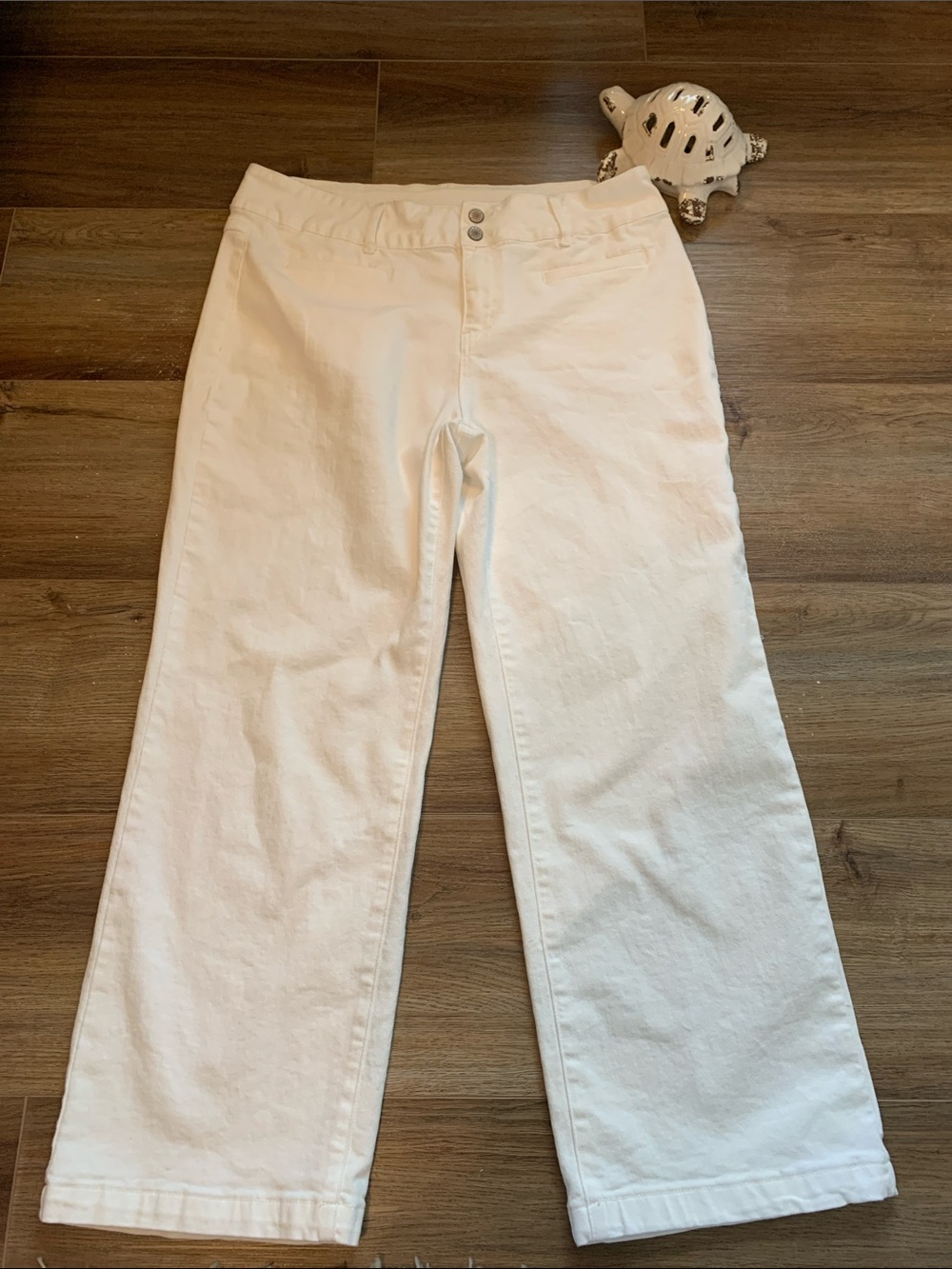 Women’s White Wide-Leg Jeans by Side feel size 18